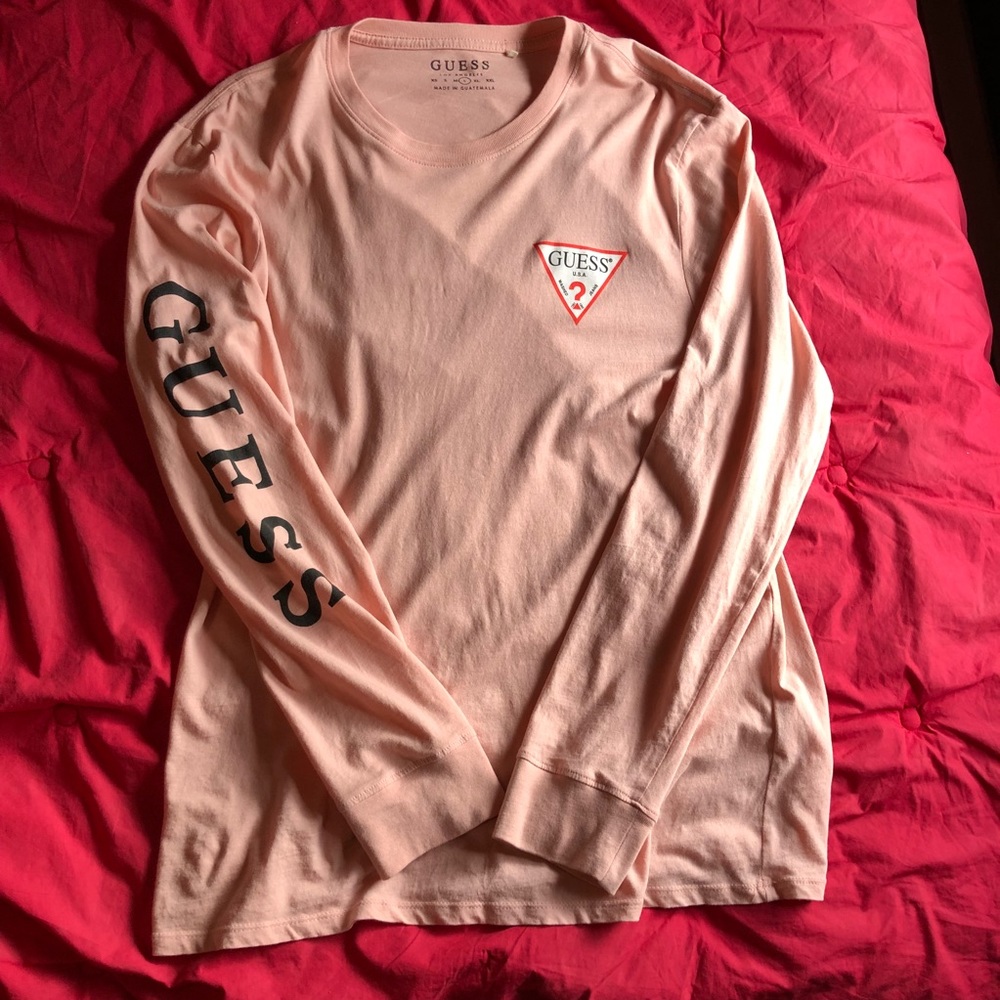*SOLD OFF POSH* Pink Long Sleeve GUESS Shirt